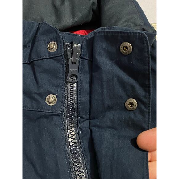 Nautica Reversible Coat Jacket Men’s Size Large Hidden Hood Navy Gray Outdoor - Picture 10 of 16